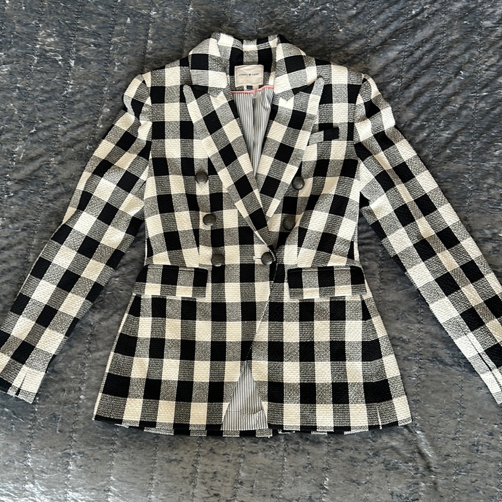 Black and white Plaid blazer jacket